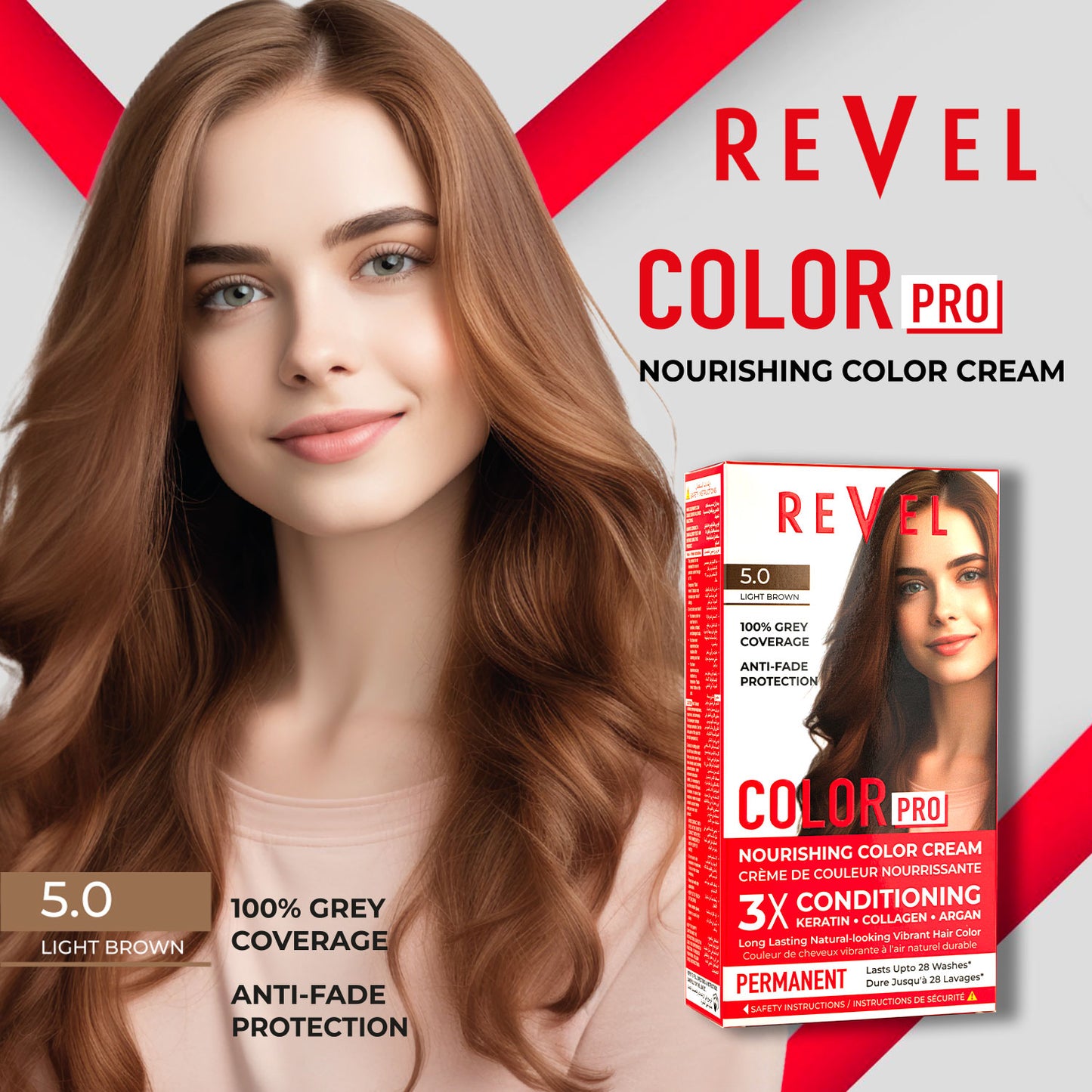 PERMANENT NOURISHING COLOR CREAM - 5.0 LIGHT BROWN