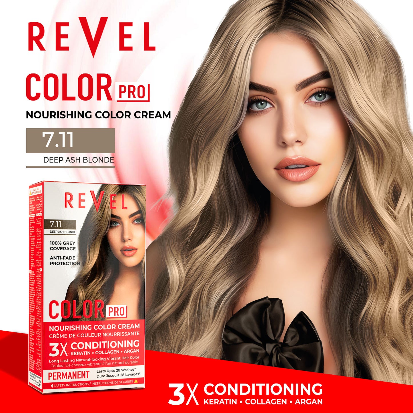 PERMANENT NOURISHING COLOR CREAM - 7.11 DEEP ASH BLONDE