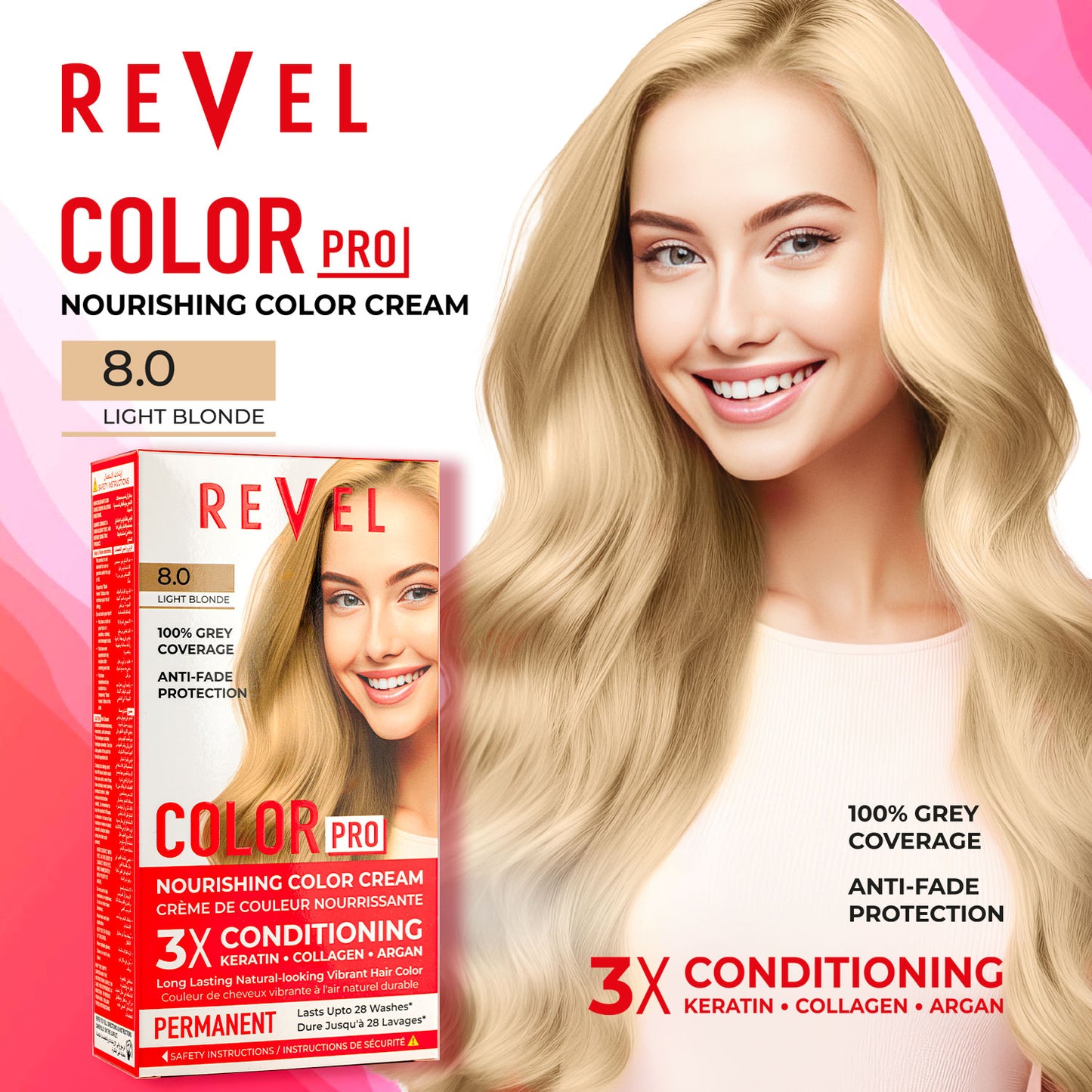 PERMANENT NOURISHING COLOR CREAM - 8.0 LIGHT BLONDE