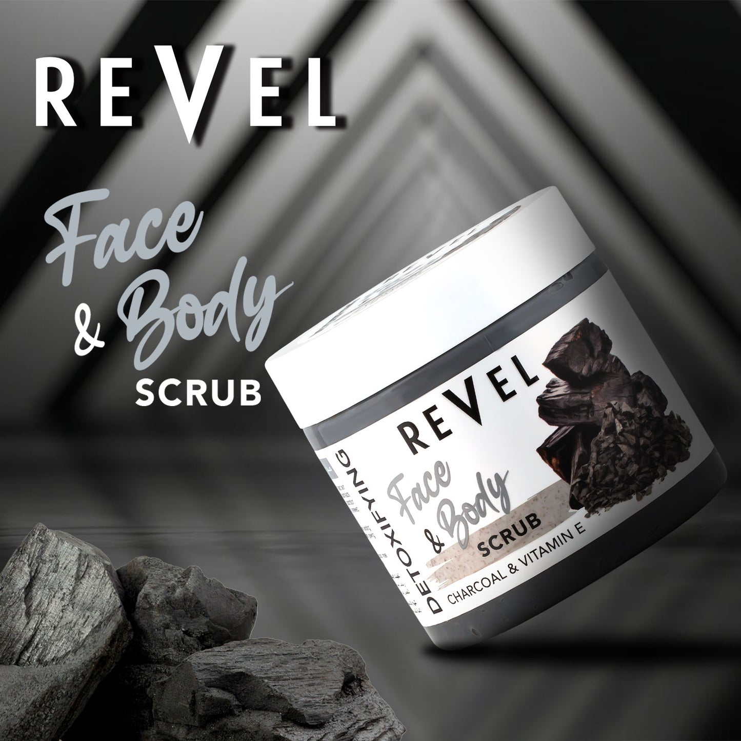 Charcoal & Vitamin E - Face & Body Scrub