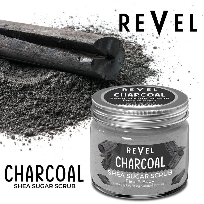 Sherscrub Charcoal Shea Sugar Scrub – REVEL